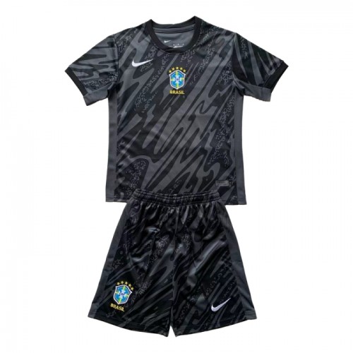 Dětský Fotbalový Dres Brazílie Brankářské 2024 Černá Dětský Fotbalový Dres Brazílie Brankářské 2024 Černá